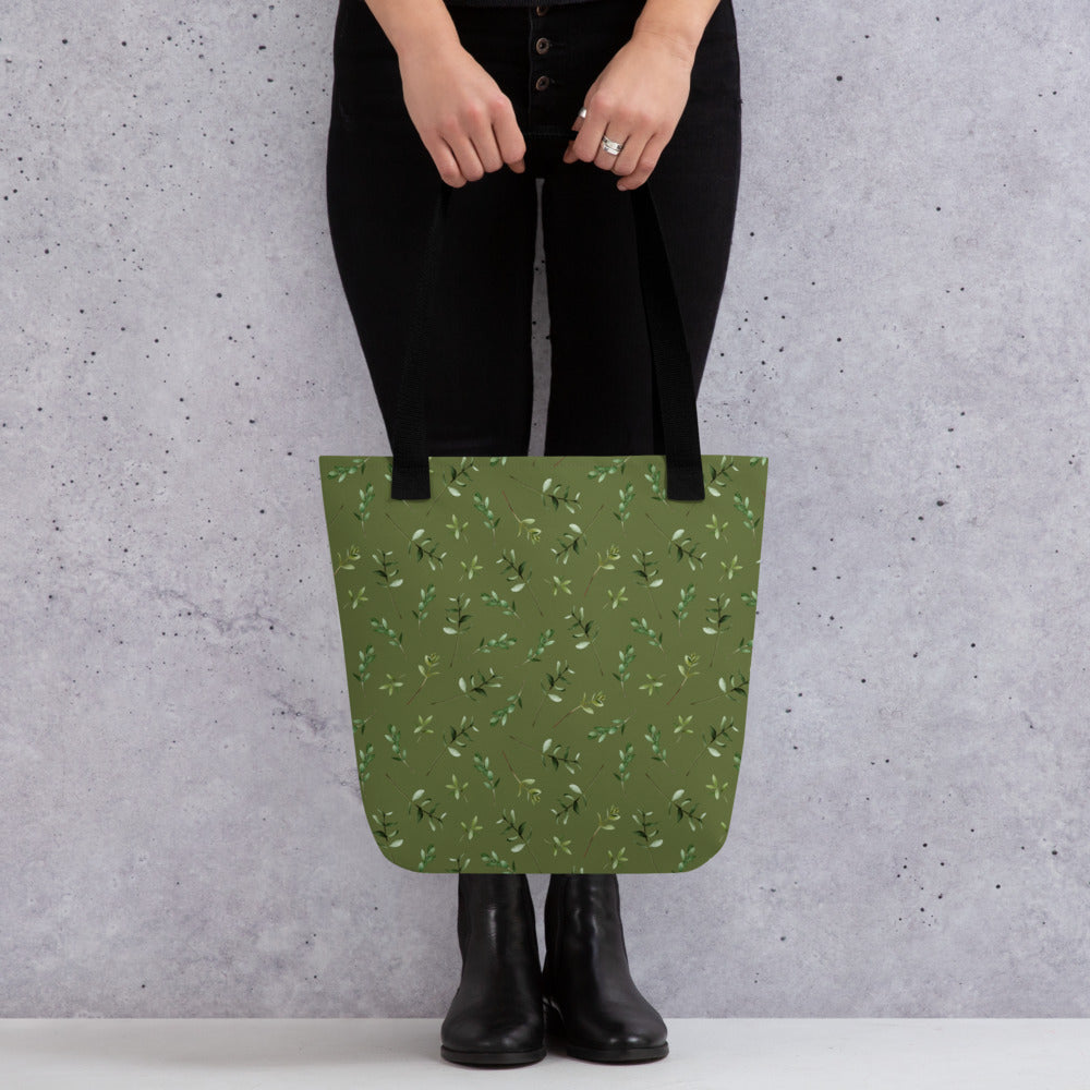 Greenery Wood Green Tote Bag