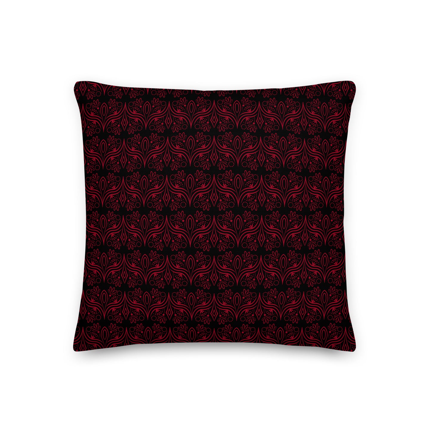 Geometric Black Star Red Premium Throw Pillow