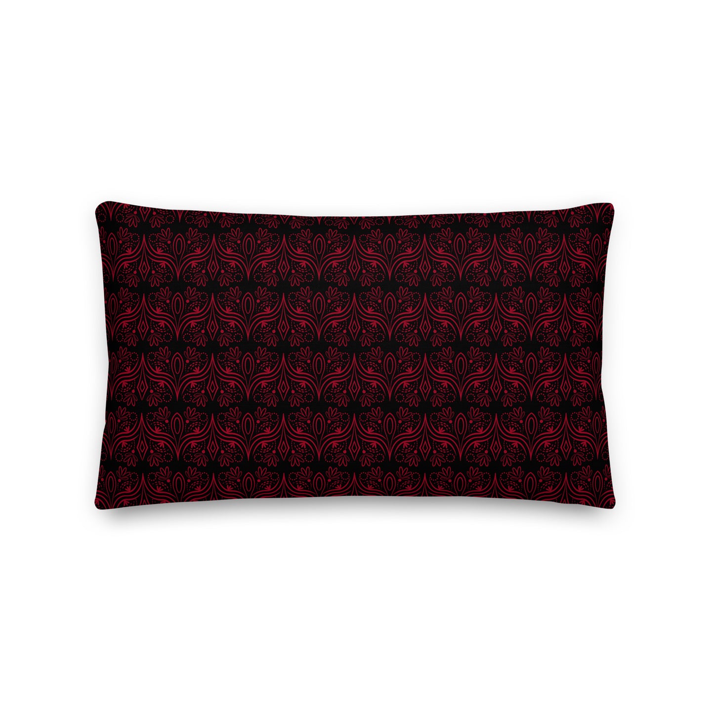 Geometric Black Star Red Premium Throw Pillow