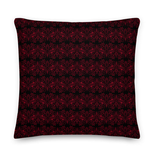 Geometric Black Star Red Premium Throw Pillow