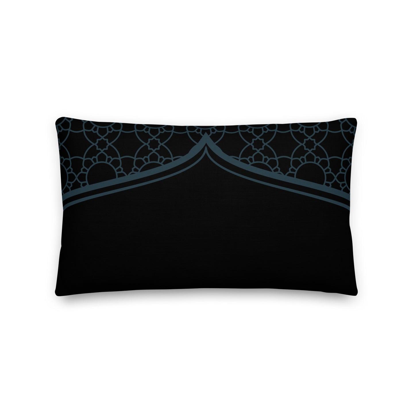 Geometric Black Winter Blue Premium Throw Pillow