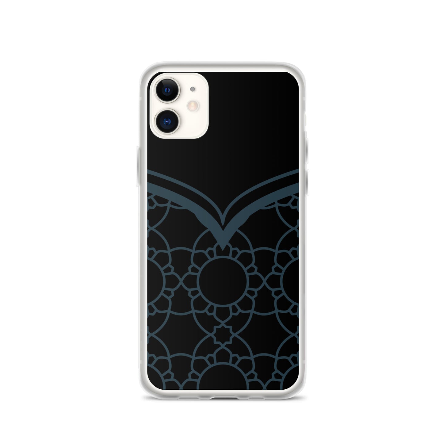 Geometric Black Winter Blue Clear Case for iPhone®