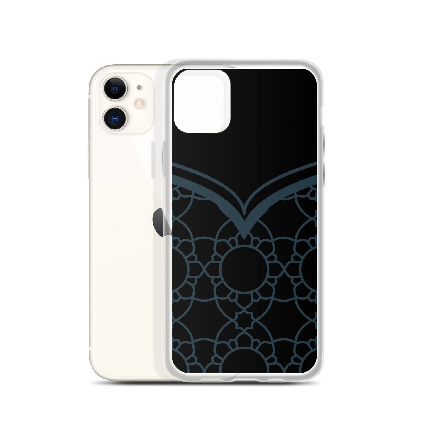 Geometric Black Winter Blue Clear Case for iPhone®