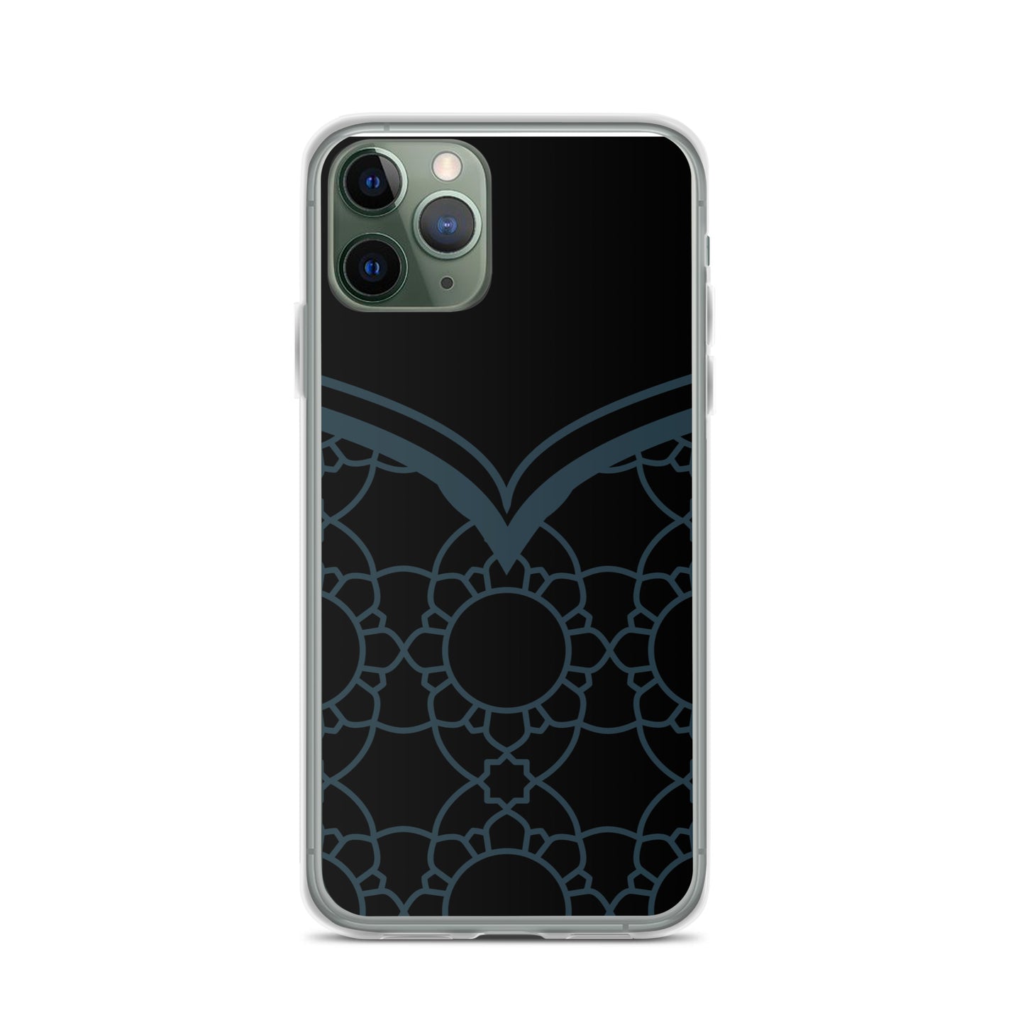 Geometric Black Winter Blue Clear Case for iPhone®