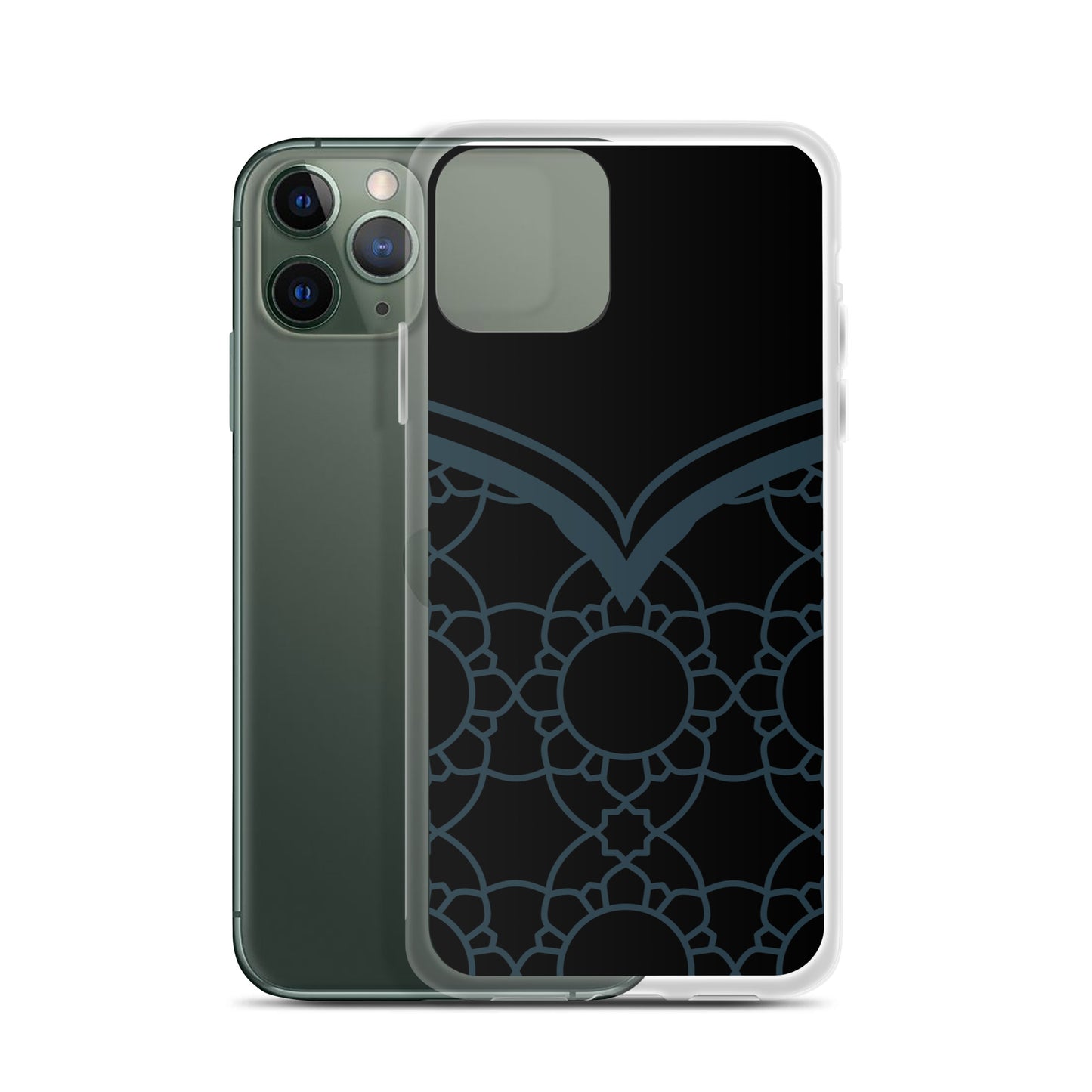 Geometric Black Winter Blue Clear Case for iPhone®