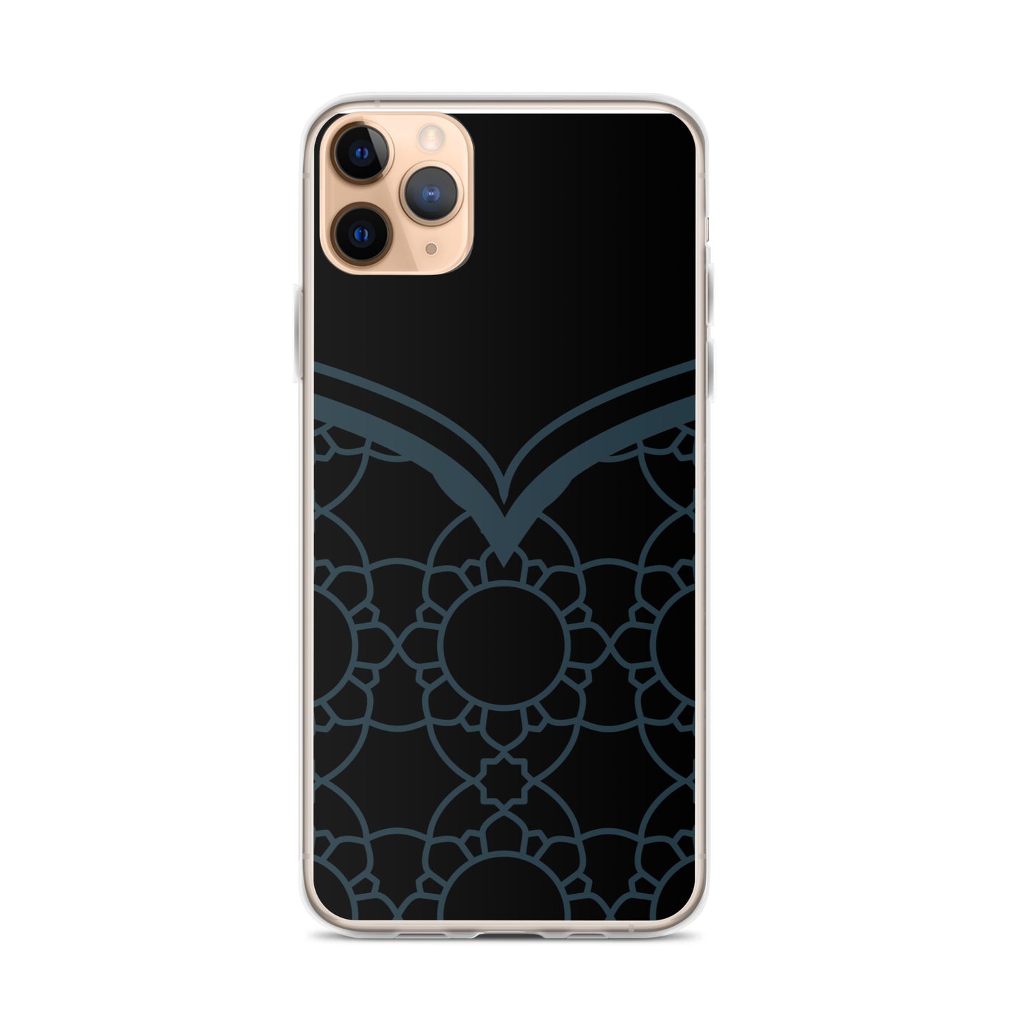 Geometric Black Winter Blue Clear Case for iPhone®