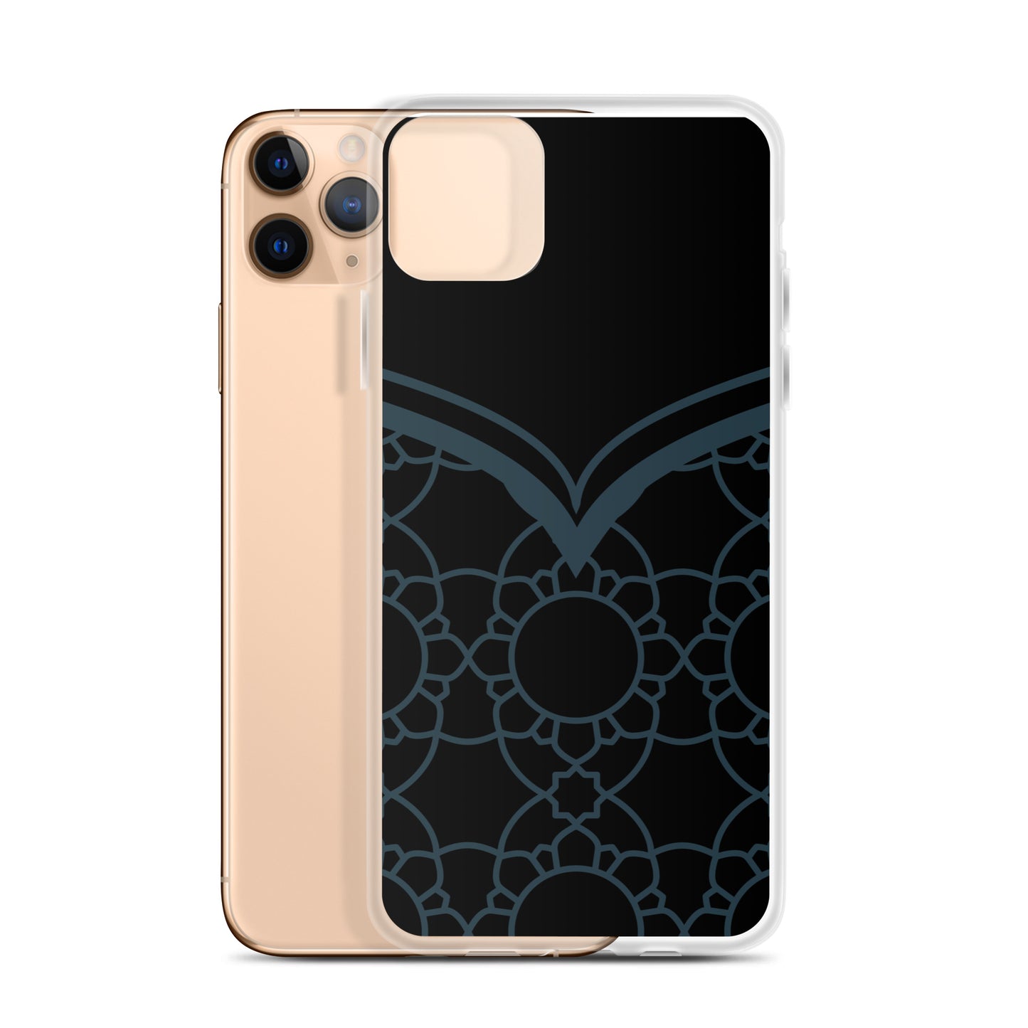 Geometric Black Winter Blue Clear Case for iPhone®