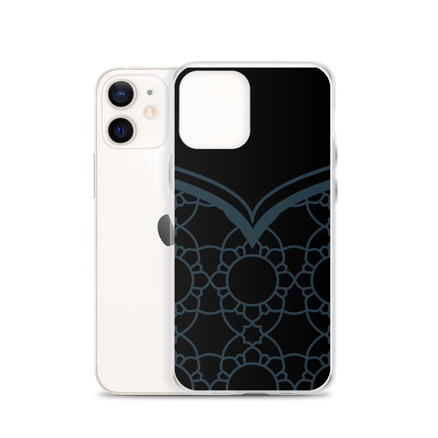 Geometric Black Winter Blue Clear Case for iPhone®