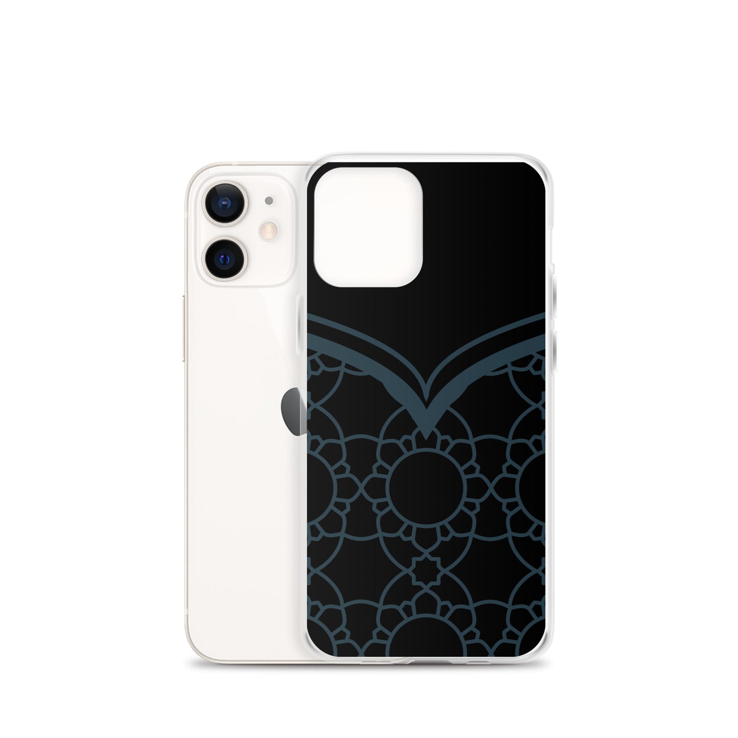 Geometric Black Winter Blue Clear Case for iPhone®