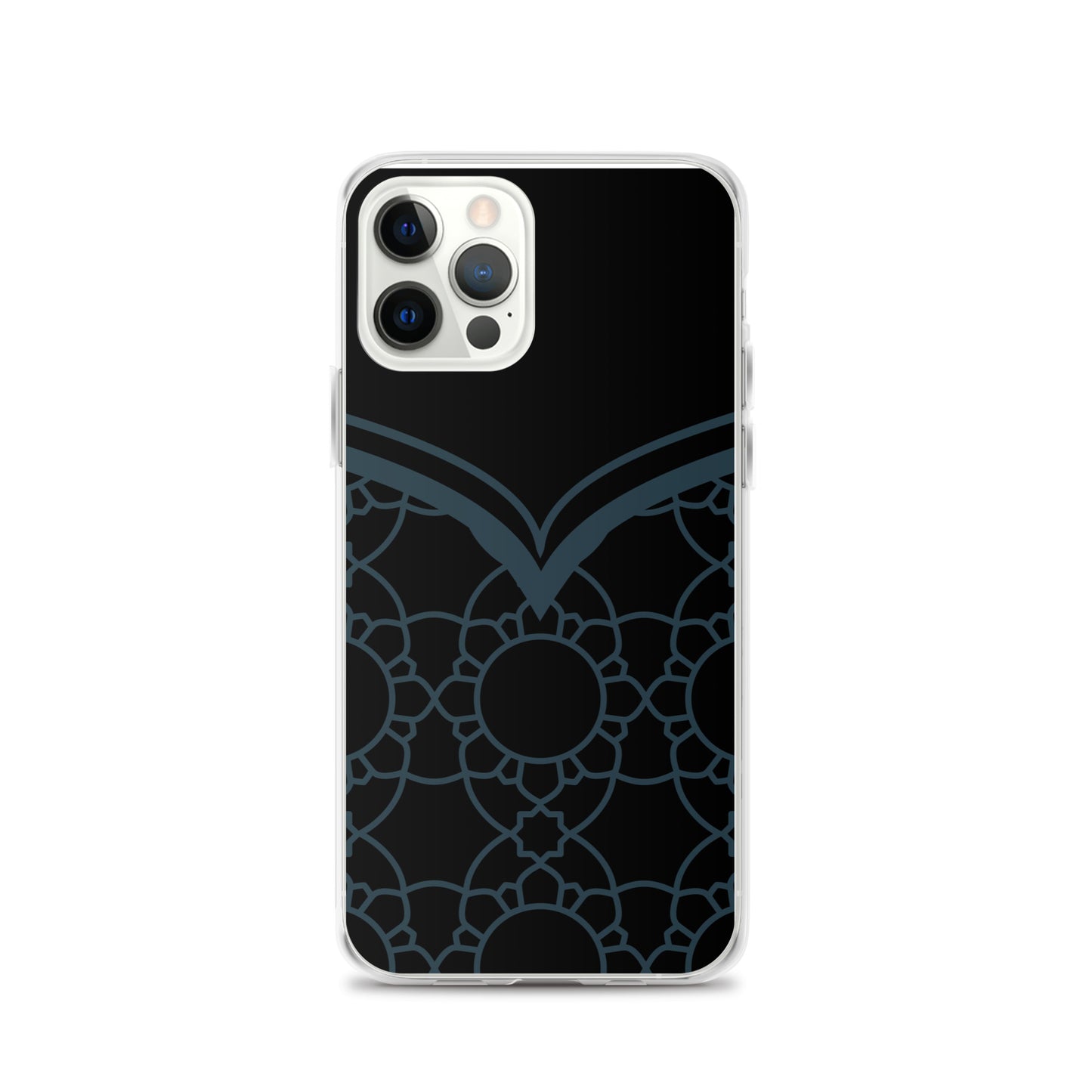 Geometric Black Winter Blue Clear Case for iPhone®