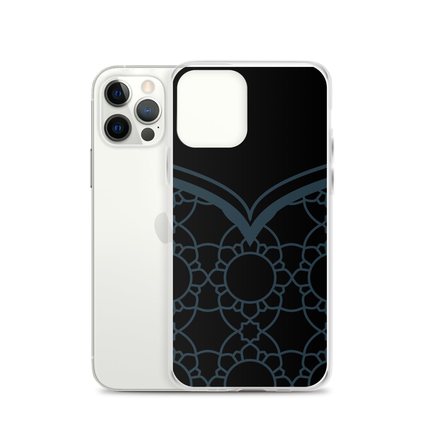 Geometric Black Winter Blue Clear Case for iPhone®