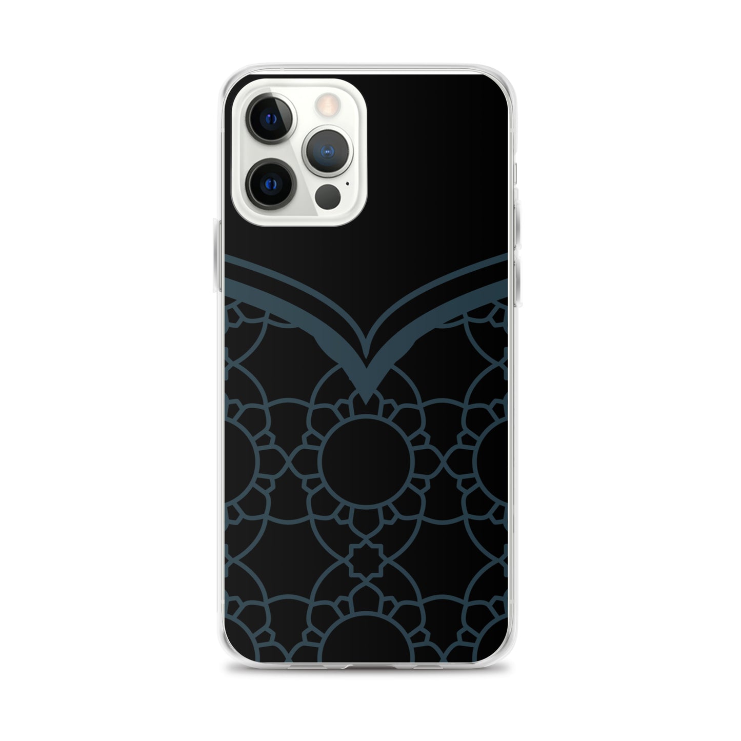 Geometric Black Winter Blue Clear Case for iPhone®