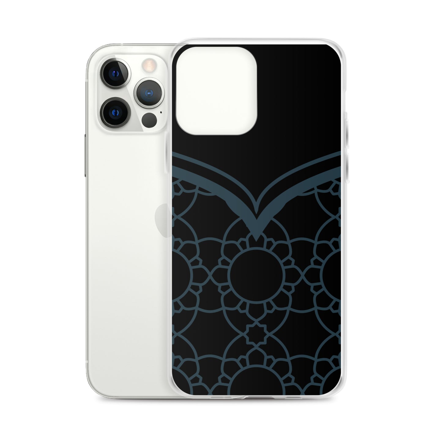 Geometric Black Winter Blue Clear Case for iPhone®