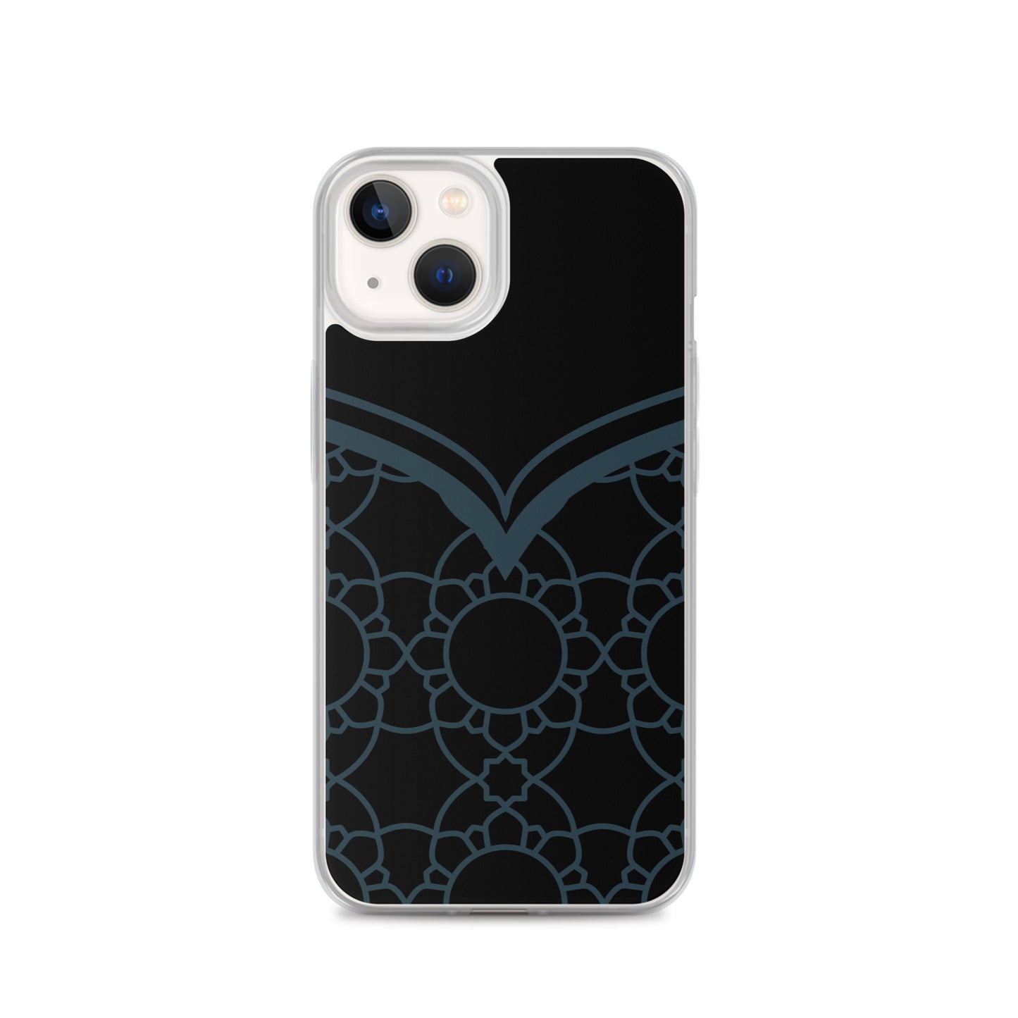 Geometric Black Winter Blue Clear Case for iPhone®