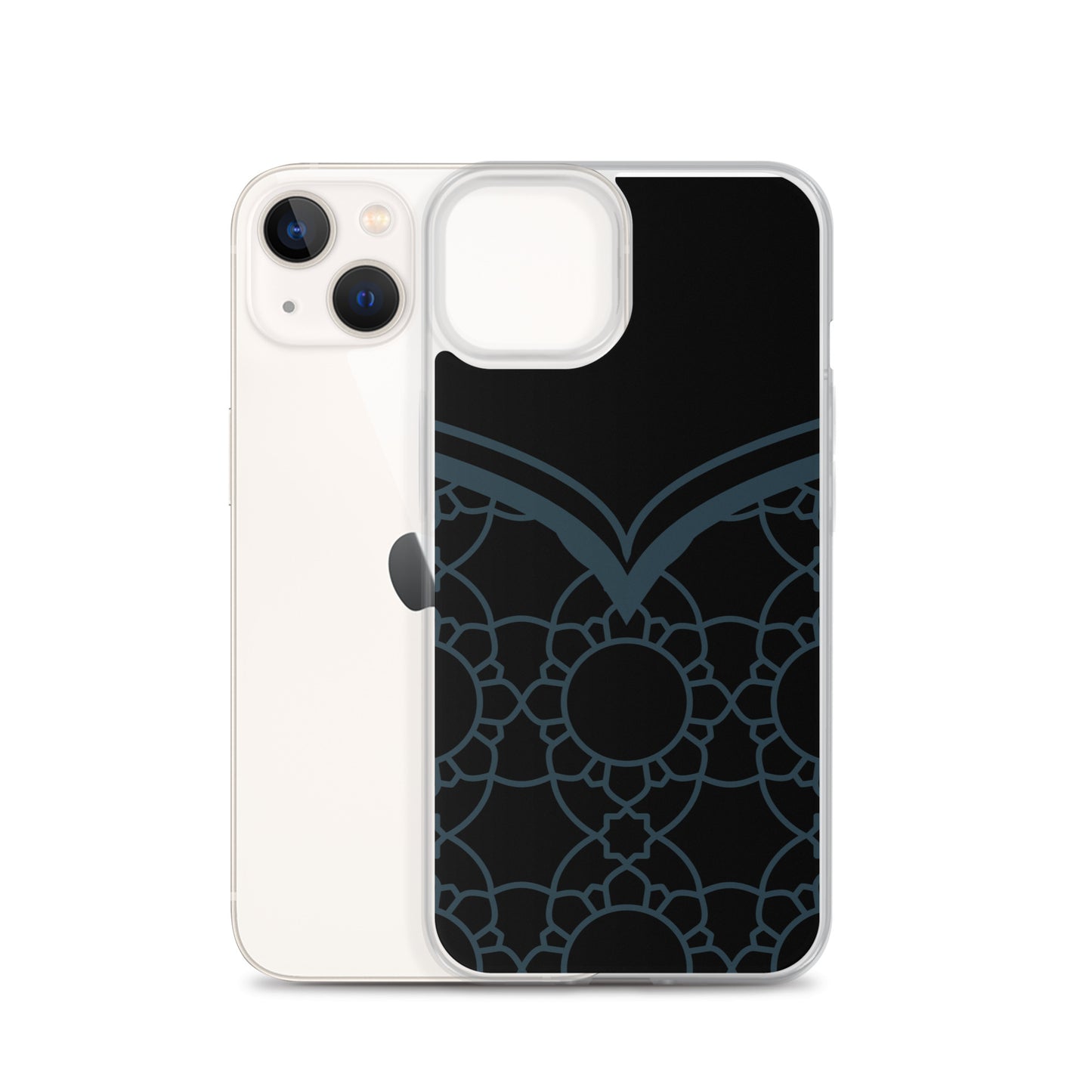 Geometric Black Winter Blue Clear Case for iPhone®