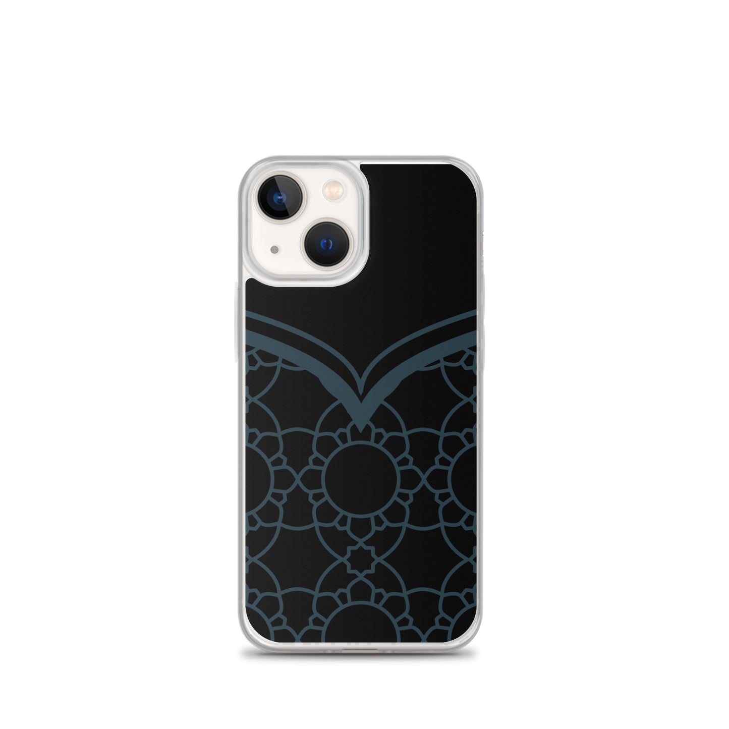 Geometric Black Winter Blue Clear Case for iPhone®