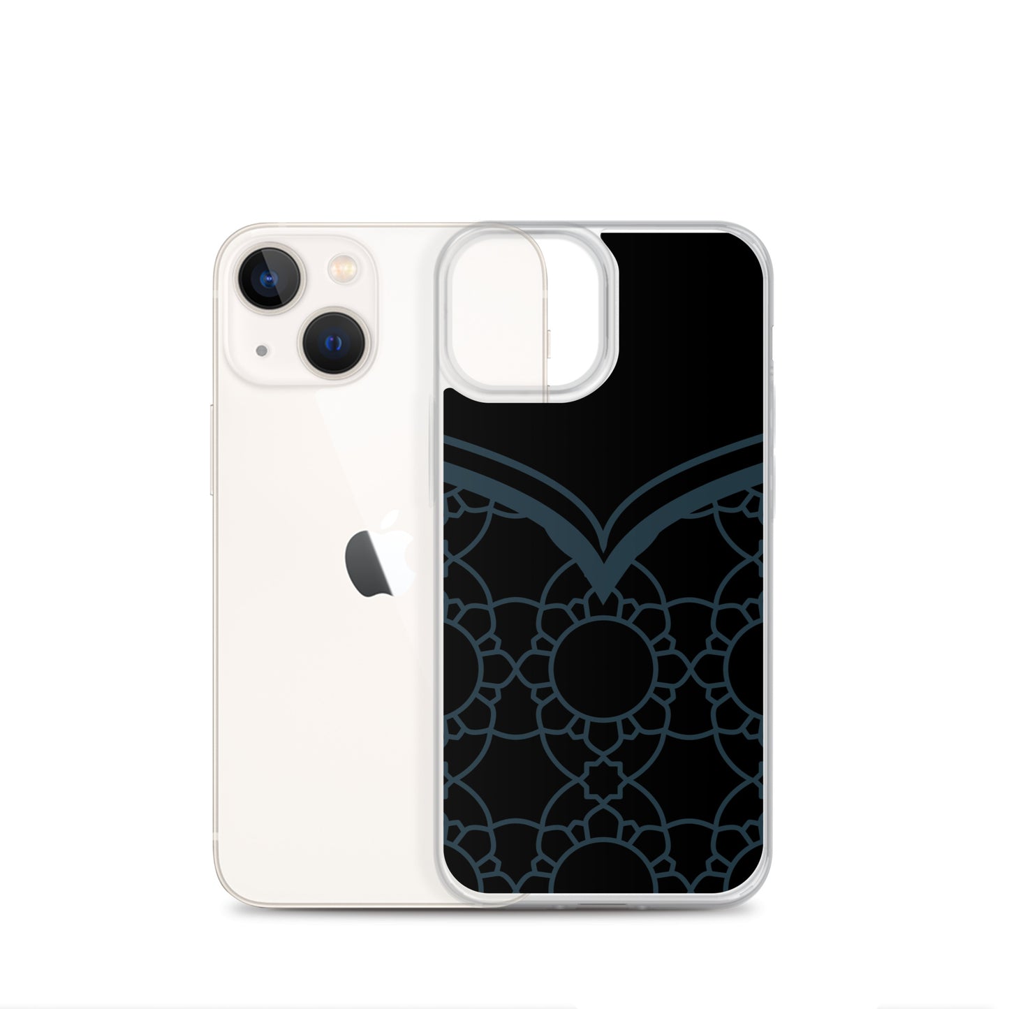 Geometric Black Winter Blue Clear Case for iPhone®