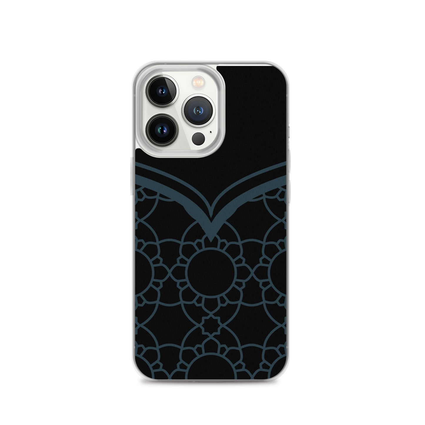 Geometric Black Winter Blue Clear Case for iPhone®