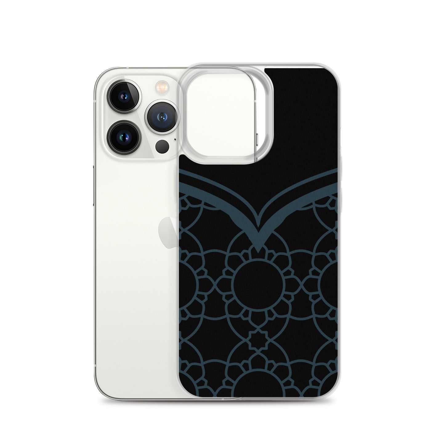 Geometric Black Winter Blue Clear Case for iPhone®