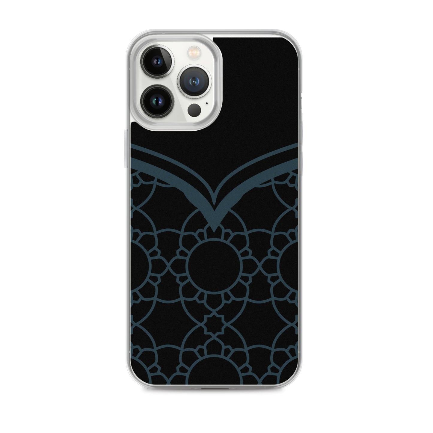 Geometric Black Winter Blue Clear Case for iPhone®