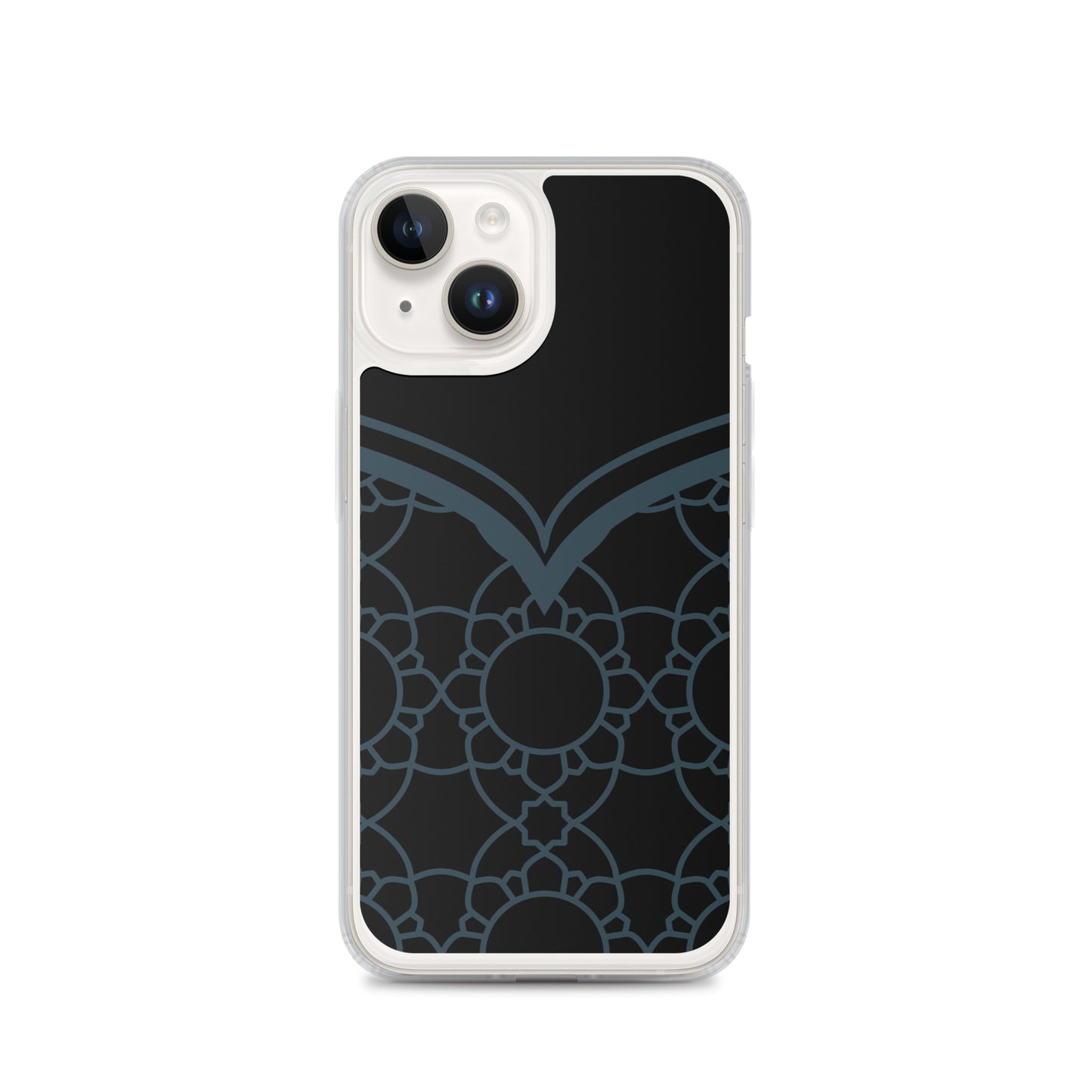 Geometric Black Winter Blue Clear Case for iPhone®