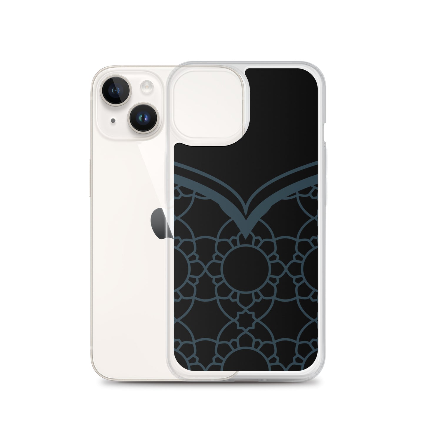 Geometric Black Winter Blue Clear Case for iPhone®