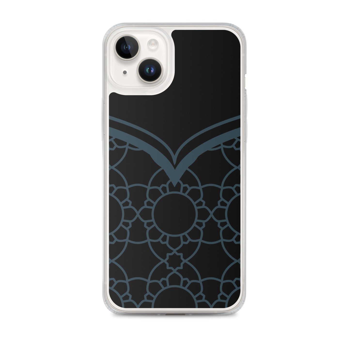 Geometric Black Winter Blue Clear Case for iPhone®