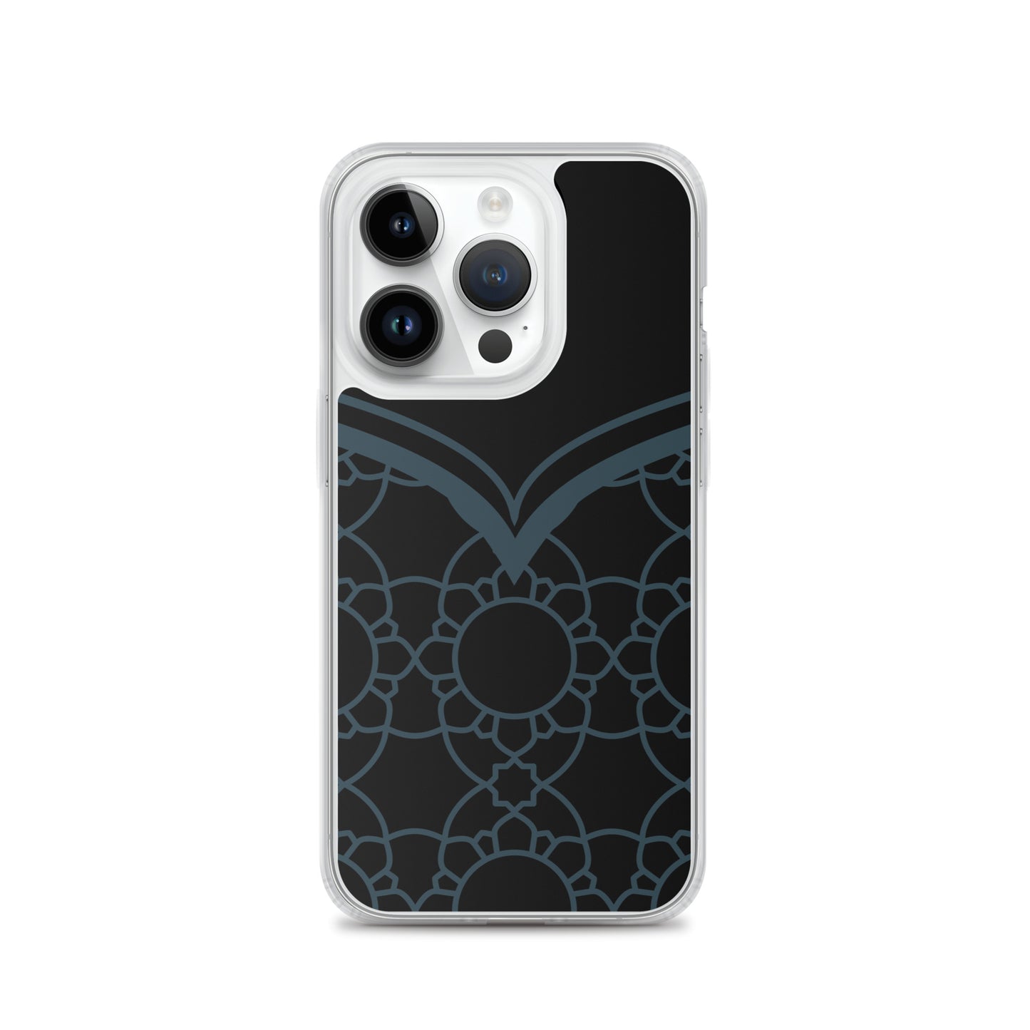 Geometric Black Winter Blue Clear Case for iPhone®