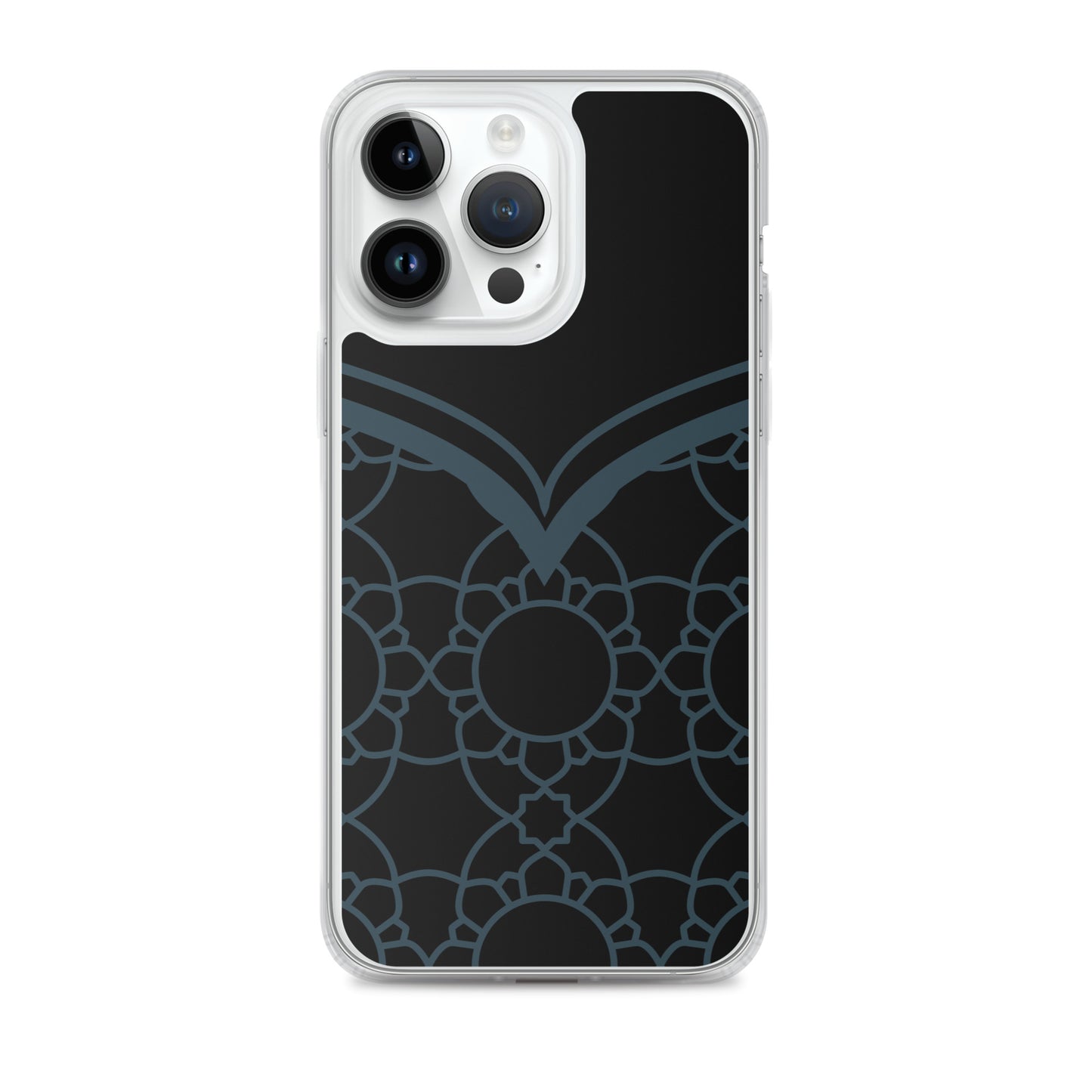 Geometric Black Winter Blue Clear Case for iPhone®