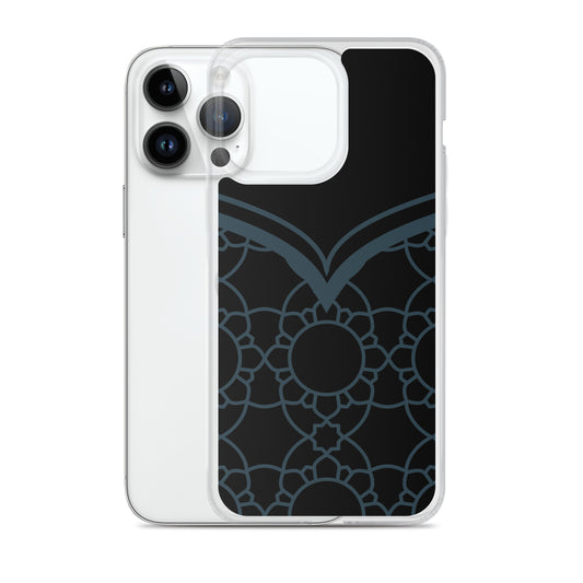 Geometric Black Winter Blue Clear Case for iPhone®