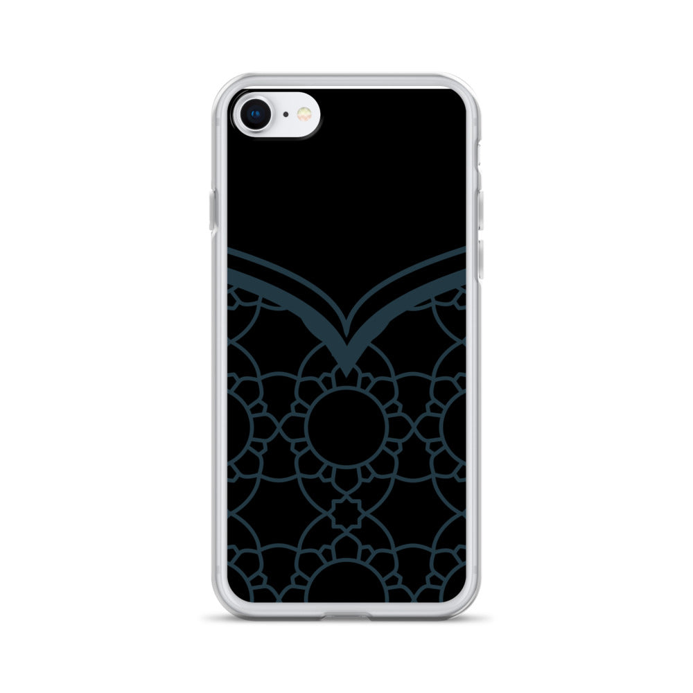 Geometric Black Winter Blue Clear Case for iPhone®