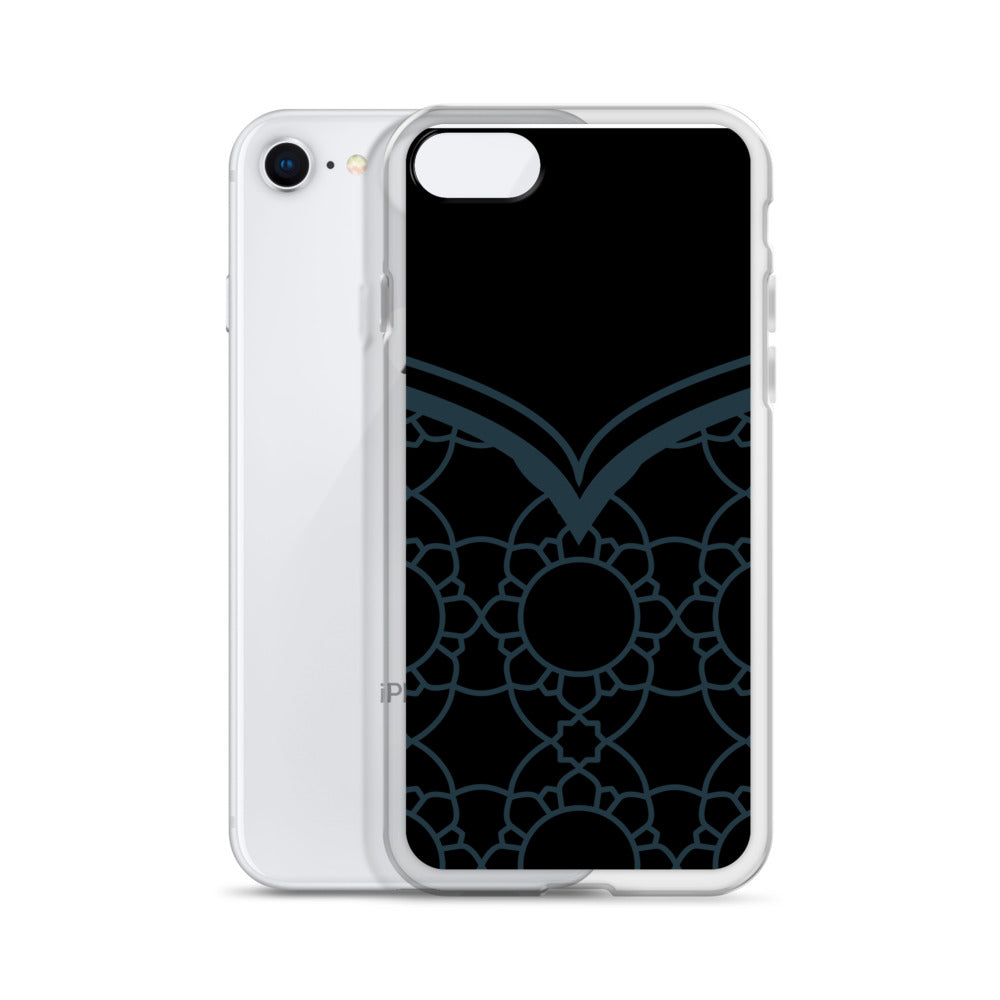 Geometric Black Winter Blue Clear Case for iPhone®