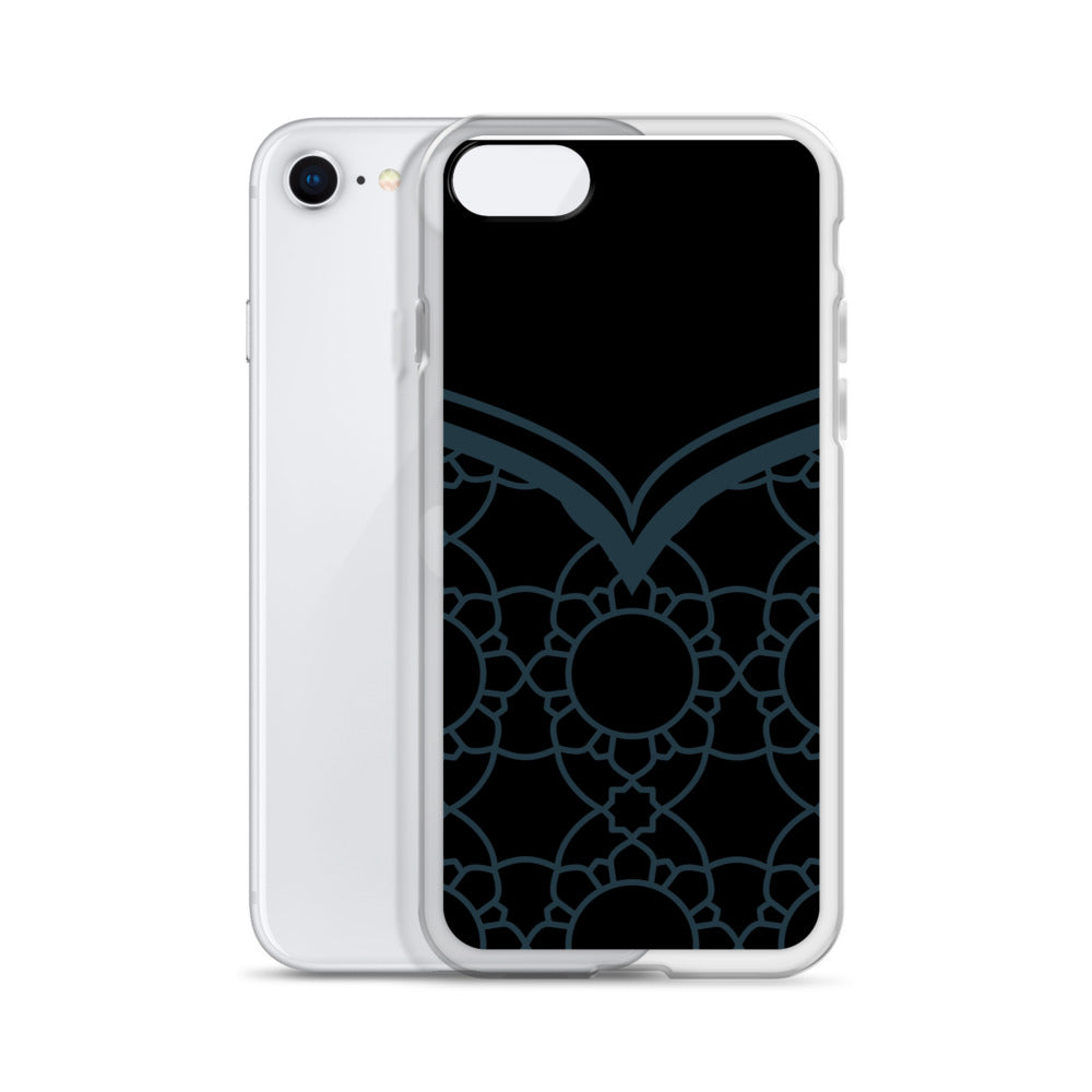 Geometric Black Winter Blue Clear Case for iPhone®