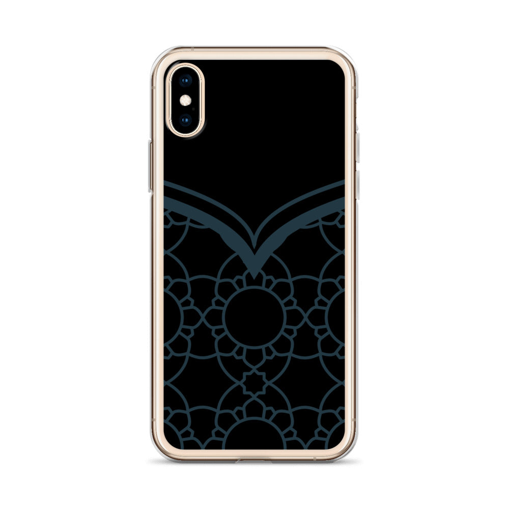 Geometric Black Winter Blue Clear Case for iPhone®