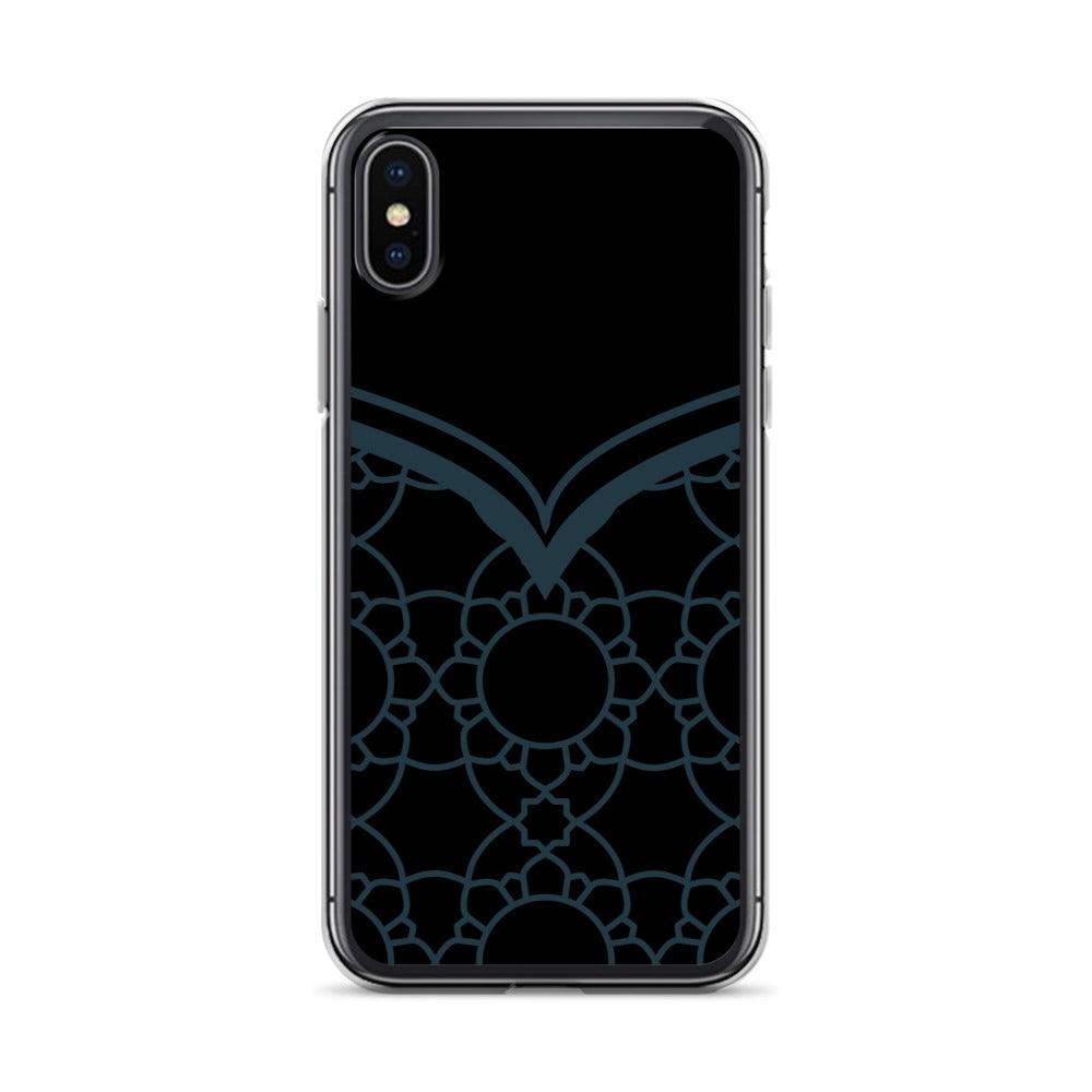 Geometric Black Winter Blue Clear Case for iPhone®