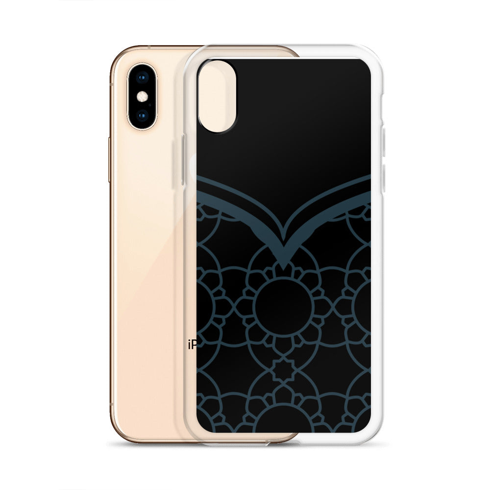 Geometric Black Winter Blue Clear Case for iPhone®