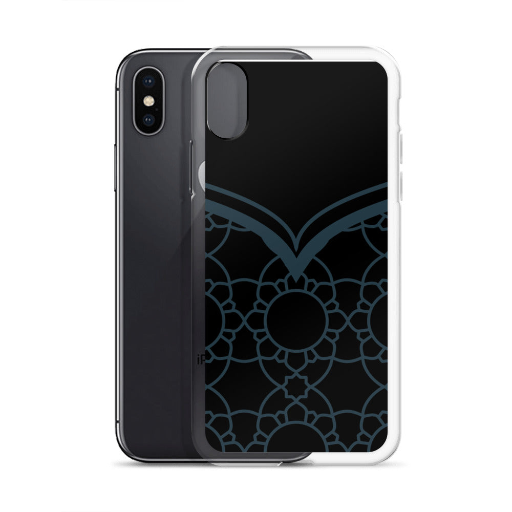 Geometric Black Winter Blue Clear Case for iPhone®