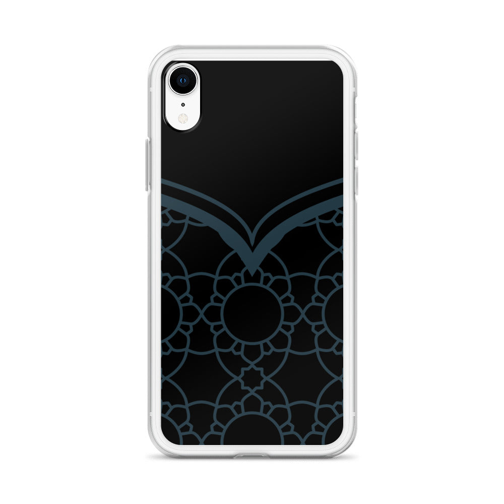 Geometric Black Winter Blue Clear Case for iPhone®