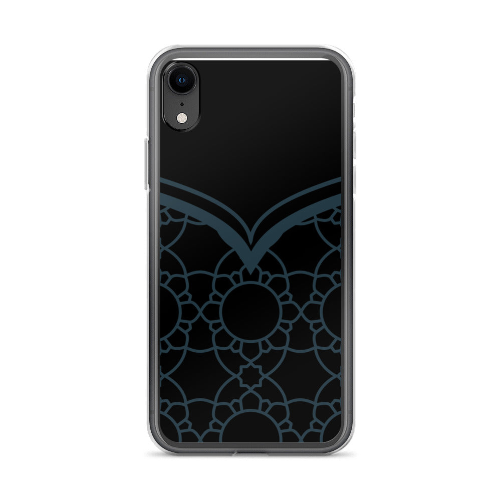 Geometric Black Winter Blue Clear Case for iPhone®