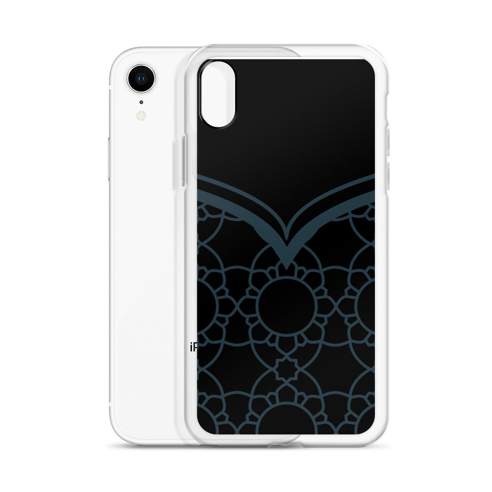 Geometric Black Winter Blue Clear Case for iPhone®