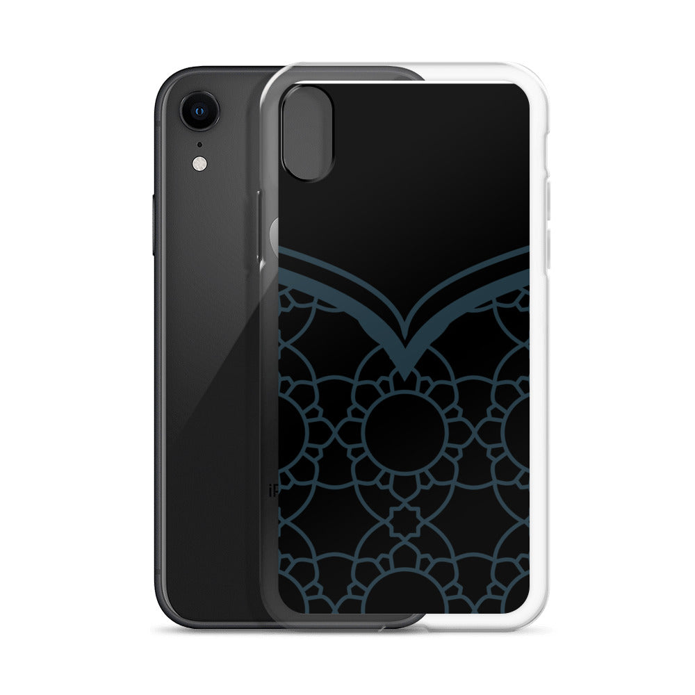 Geometric Black Winter Blue Clear Case for iPhone®