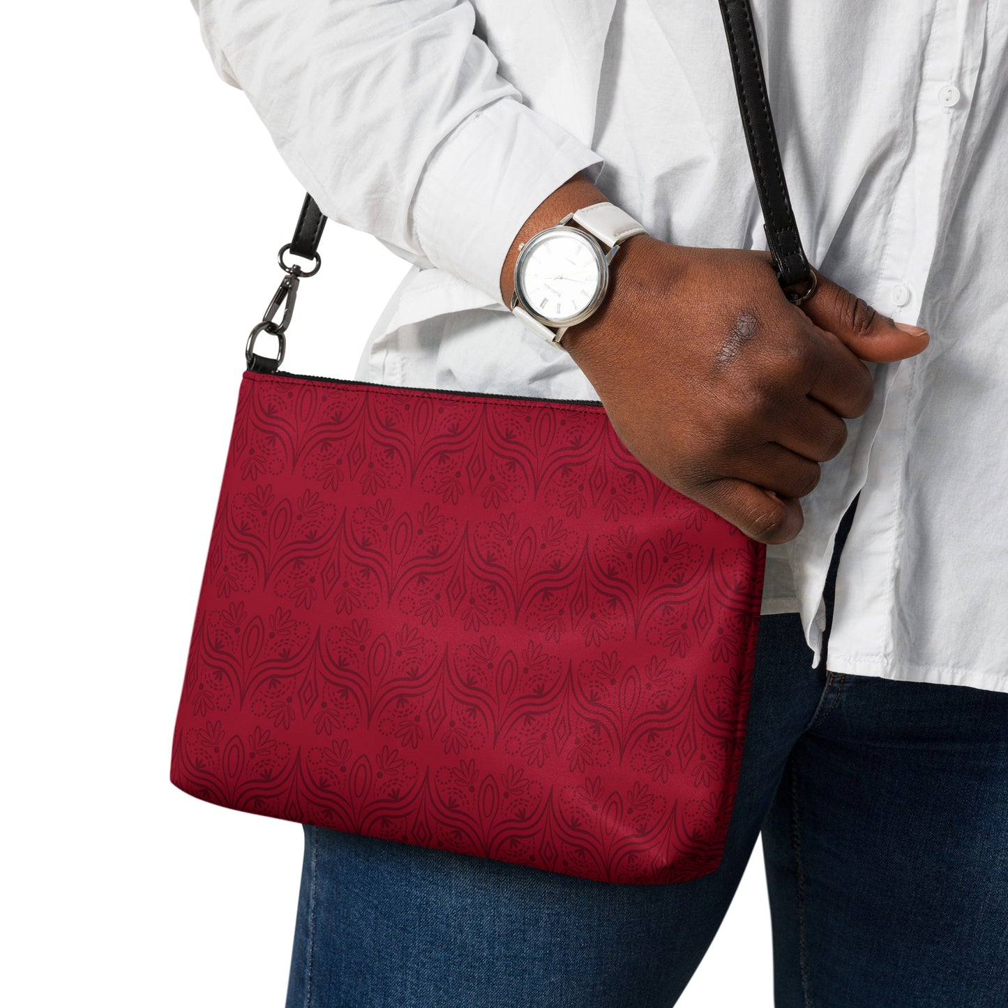 Geometric Star Red Crossbody Bag