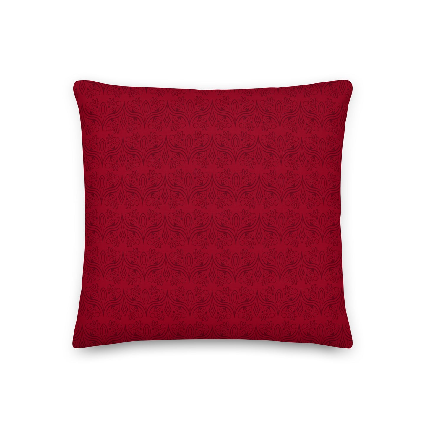 Geometric Star Red Premium Throw Pillow