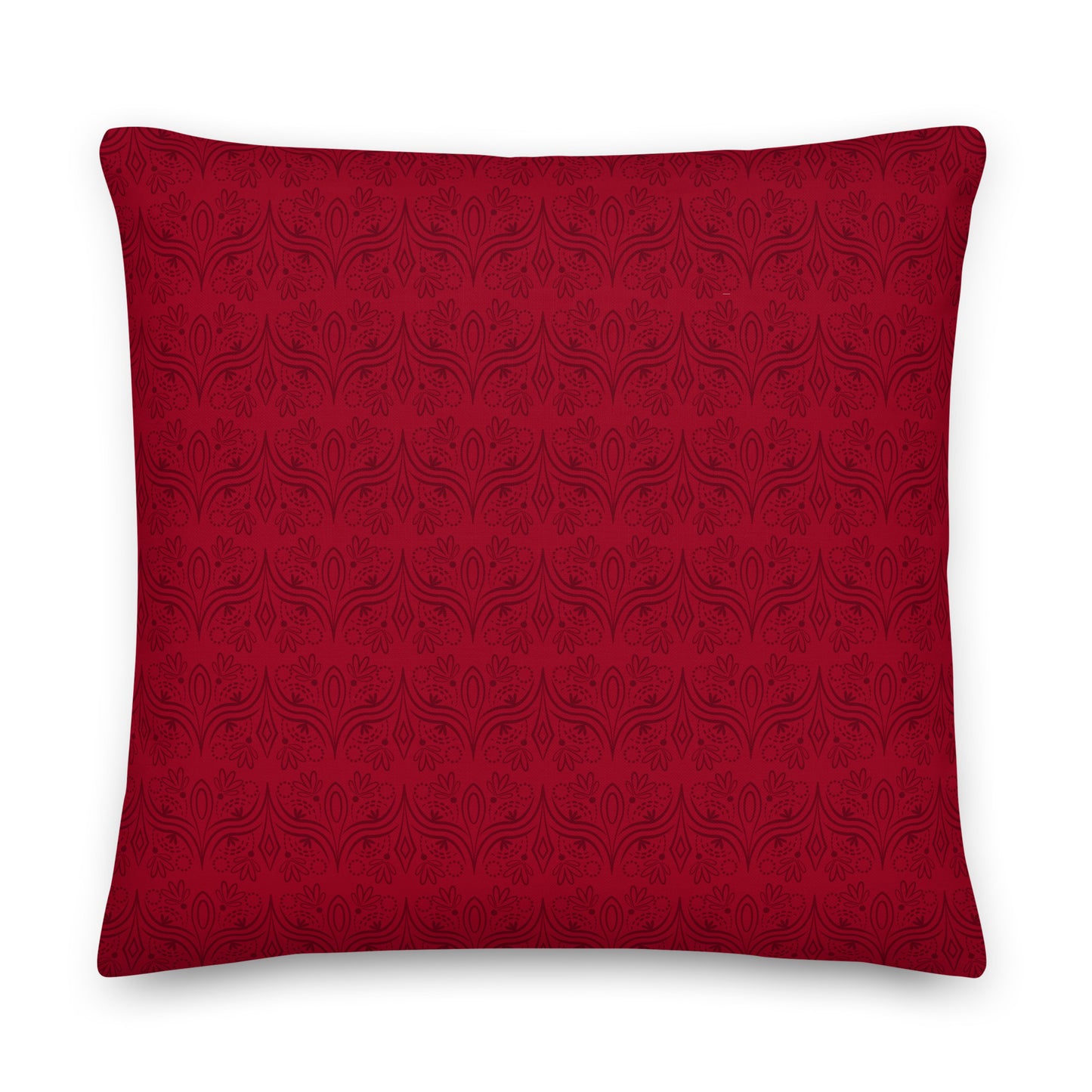 Geometric Star Red Premium Throw Pillow