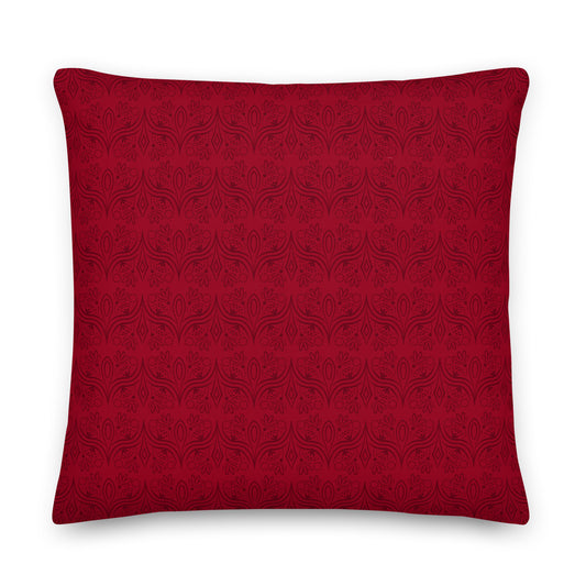 Geometric Star Red Premium Throw Pillow