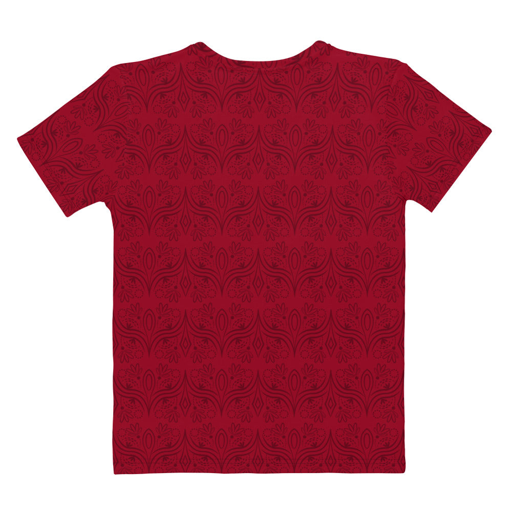 Geometric Star Red Women's Crew Neck T-Shirt