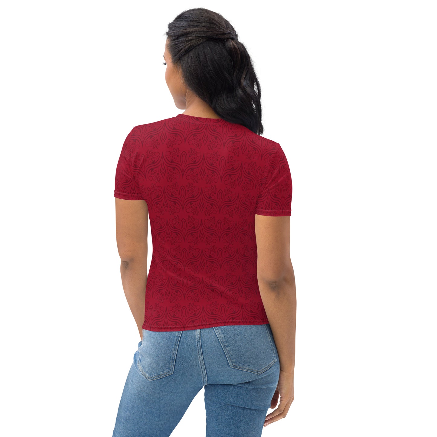 Geometric Star Red Women's Crew Neck T-Shirt