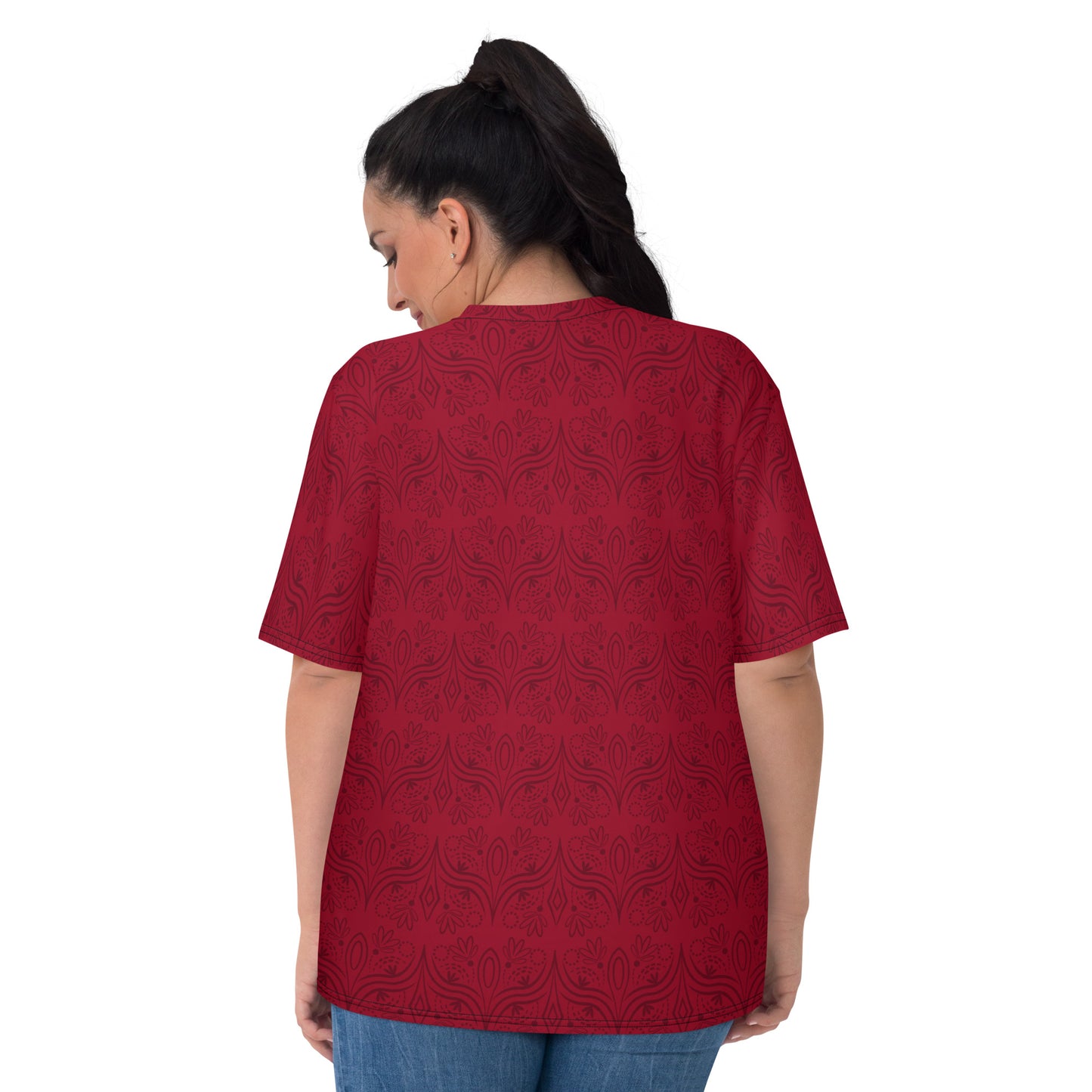 Geometric Star Red Women's Crew Neck T-Shirt