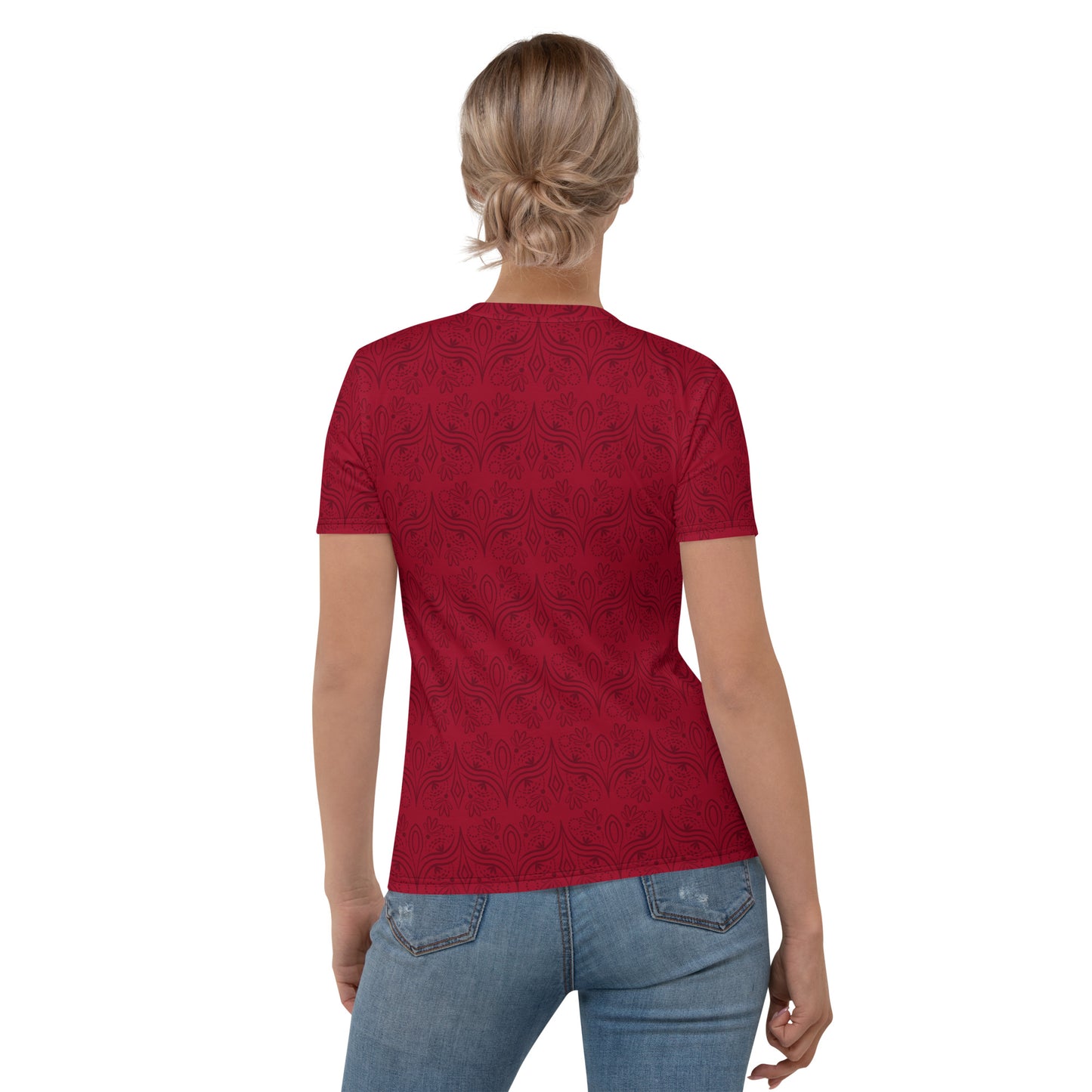 Geometric Star Red Women's Crew Neck T-Shirt