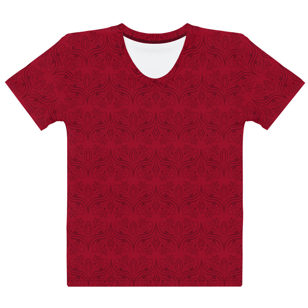 Geometric Star Red Women's Crew Neck T-Shirt